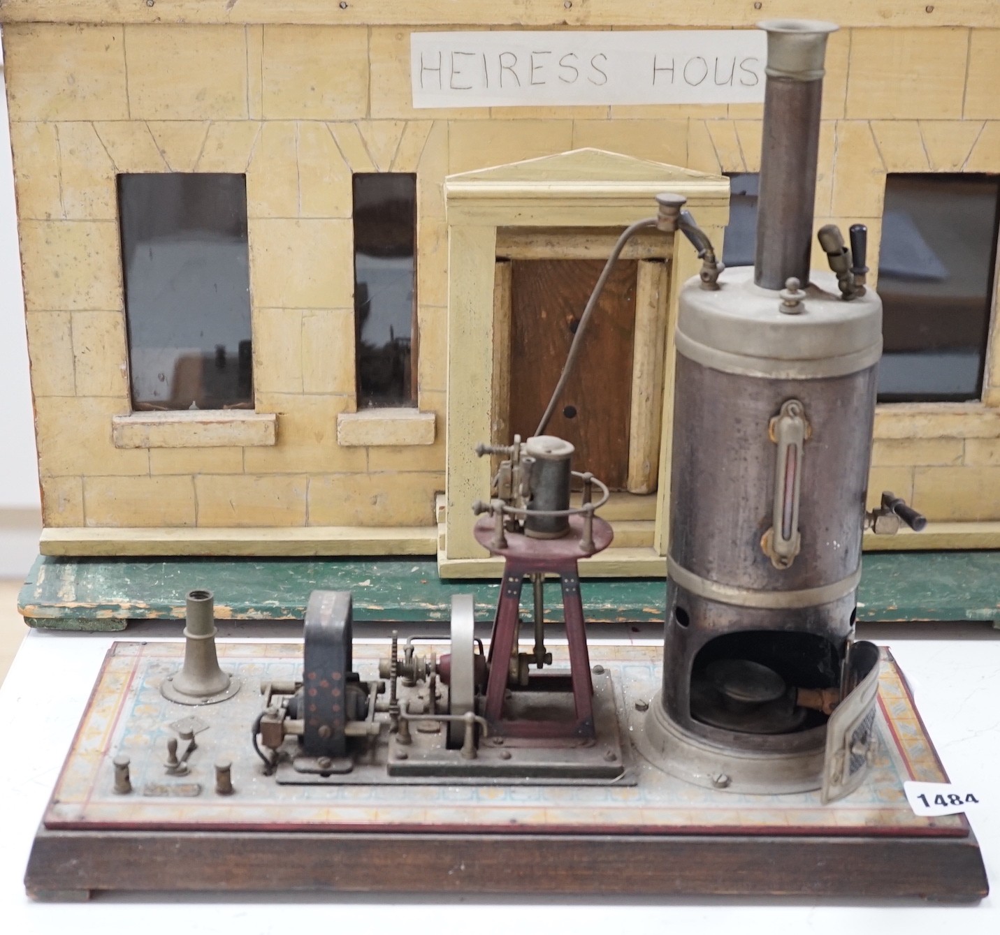 A rare Gebruder Bing spirit-fired live steam electric lighting generator, circa 1910, 34cms high